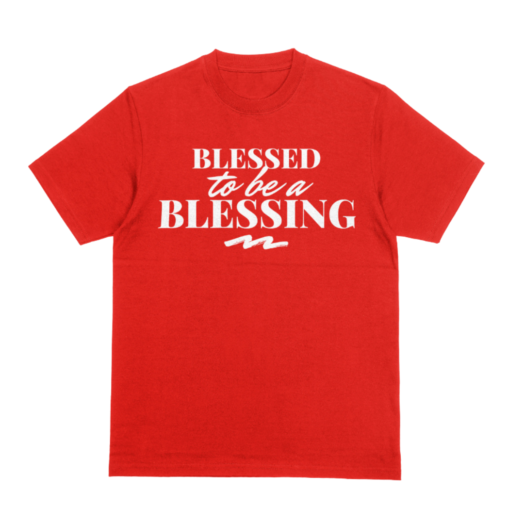 BLESSED TO BE A BLESSING Tee (Red/White) – BSE Apparel