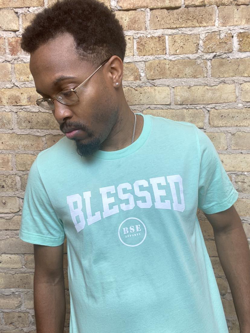 "BLESSED ARCH" Tee (Mint/White)