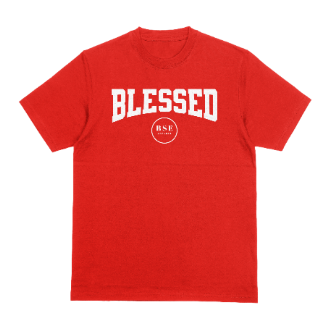 "BLESSED CURVE" Tee (Red/White)