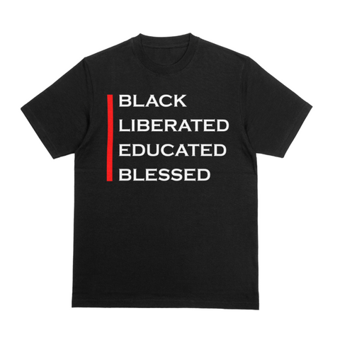 "BLACK & LIBERATED" Tee (Black/Red)