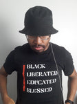 "BLACK & LIBERATED" Tee (Black/Red)