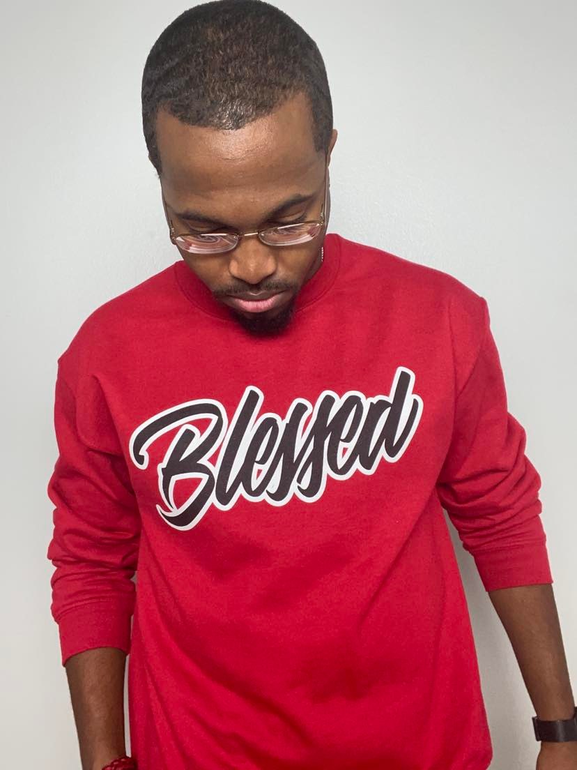 "BLESSED" Signature V.2 Crewneck (Red/Black)