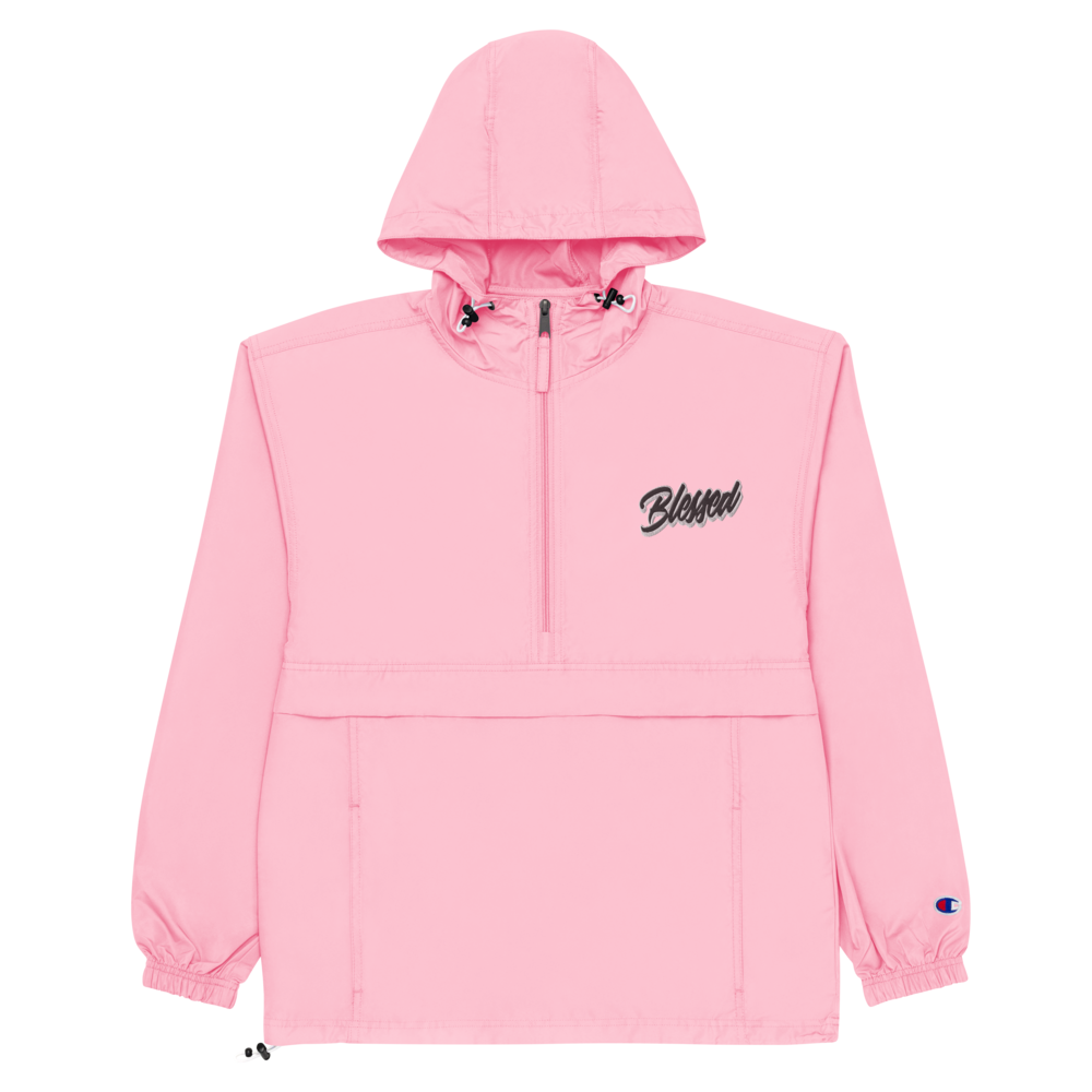 "BLESSED" Champion Windbreaker (Pink)