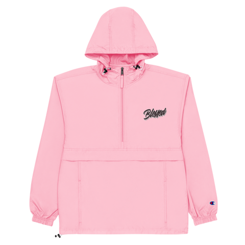 "BLESSED" Champion Windbreaker (Pink)